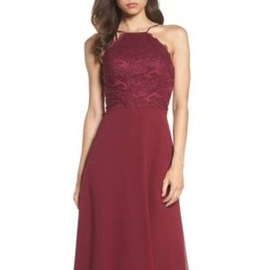 Hayley Paige Lace Halter Gown